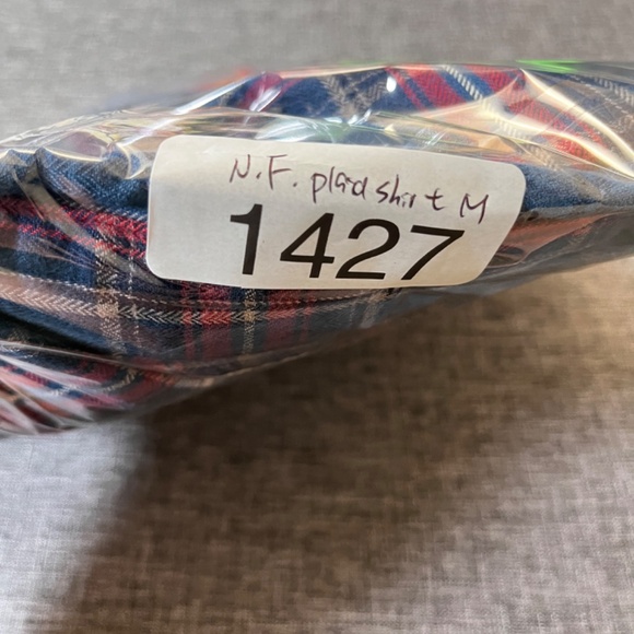 Naked & Famous Button Down Plaid Long Sleeve Shirt - Men's Size M - Blue Red - Picture 9 of 9